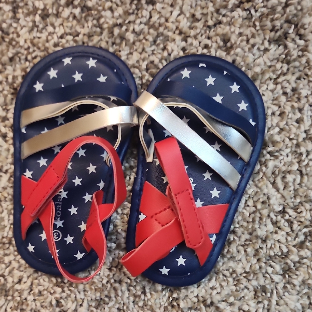 Koala Kids Navy and Red Star Sandals